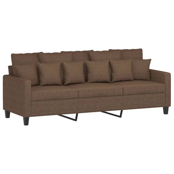 vidaXL 4-delige Loungeset met kussens stof bruin