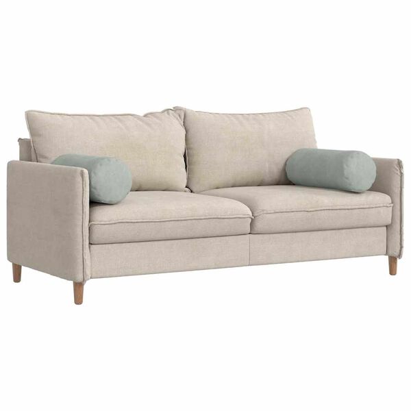 vidaXL Bolster Kussens 2 stuks Lichtgrijs Ø 25 x 70 cm Cordstof