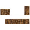 vidaXL TV Wandkast Set Wandgemonteerd 4 pcs Gerookt eiken Bewerkt hout
