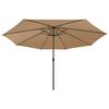 vidaXL Parasol met LED-verlichting 400 cm taupe
