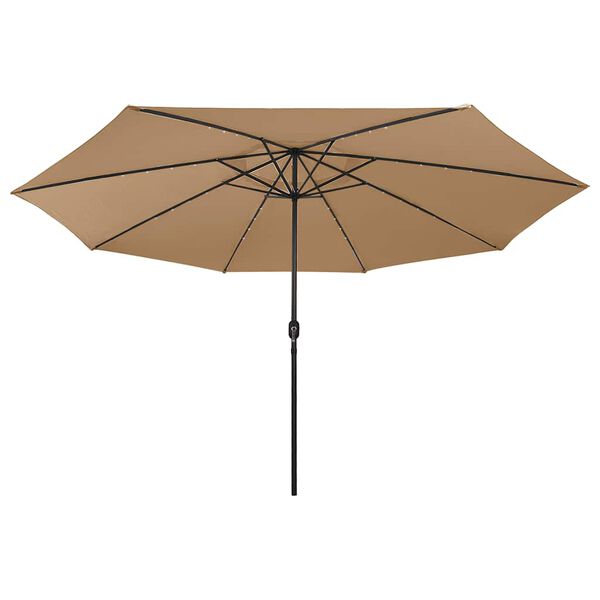 vidaXL Parasol met LED-verlichting 400 cm taupe