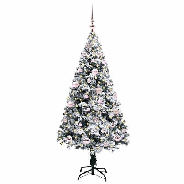 vidaXL Kunstkerstboom Groen 150 cm PVC en Staal en Kunststof
