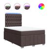 vidaXL Boxspring met matras stof donkerbruin 120x200 cm