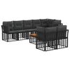 vidaXL Buiten bankenset 9 st Zwart en Donkergrijs Polyester