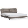 vidaXL Bedframe met LED zonder matras "Hvar" 200x200 cm stof taupe