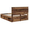 vidaXL Bedframe met hoofdeinde Oudhout 140 x 190 cm Massief grenenhout