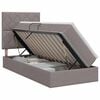 vidaXL Opslag bed met matras met hoofdeinde Taupe 90 x 200 cm Stof