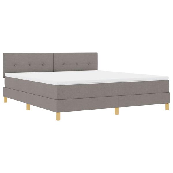 vidaXL Boxspringbed met matras met hoofdeinde Taupe 180 x 200 cm Stof