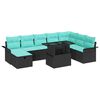 vidaXL Tuinbankenset 9 st Zwart poly rattan