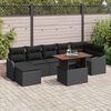 vidaXL Tuin Sofa Set met kussen met opslag 8 pcs Zwart