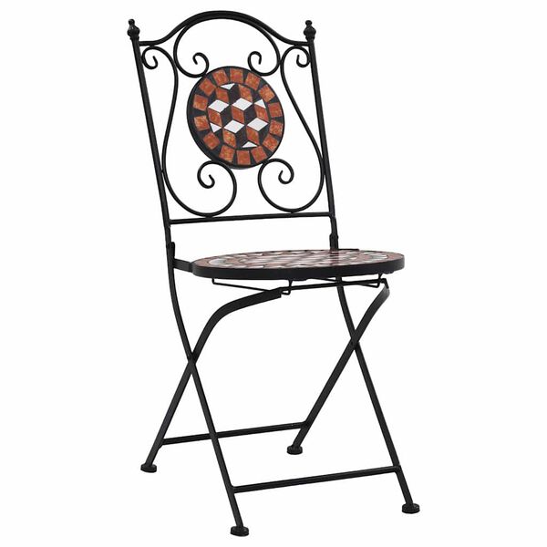 vidaXL Bistrostoelen mozaïek 2 st keramiek bruin