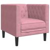 vidaXL 3-delige Loungeset Chesterfield met bolsters fluweel roze