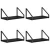 vidaXL Wandschappen 4 st Zwart eiken 30 x 16 x 15,5 cm