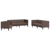 vidaXL 3-delige Loungeset Chesterfield-stijl kunstleer bruin