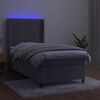 vidaXL Boxspring met matras en LED fluweel lichtgrijs 80x200 cm