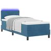 vidaXL LED Box Spring Bed met matras Donkerblauw 80 x 200 cm Fluweel