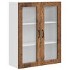 vidaXL Wandglas cabinet PORTO Oud hout 80 x 31 x 100 cm Bewerkt hout