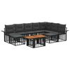 vidaXL Tuinbankenset 10 st Zwart en Donkergrijs poly rattan