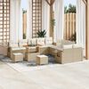 vidaXL Tuin Sofa Set met kussen met opslag 13 pcs Beige poly rattan