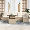 vidaXL Tuin Sofa Set met kussen 7 pcs Beige Poly riet