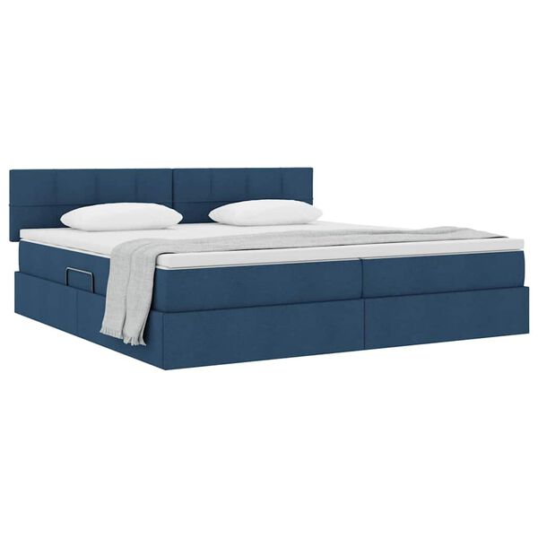 vidaXL Opbergbed met matras met matras Blauw 200 x 200 cm Bewerkt hout