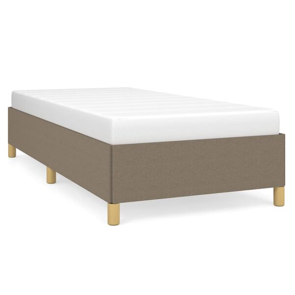 vidaXL Bedframe zonder matras 90x200 cm stof taupe