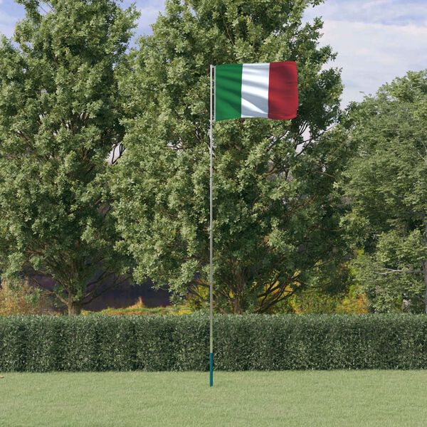 vidaXL Vlag met vlaggenmast Itali&euml; 5,5 m aluminium