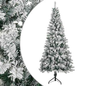 vidaXL Kunstkerstboom 120 cm PVC en staal Groen en Wit