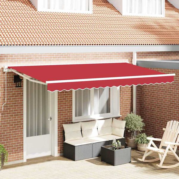 vidaXL Vervangingsdoek voor zonnescherm Rood 380 x 195 cm Polyester
