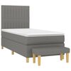 vidaXL Boxspring met matras stof donkergrijs 90x200 cm