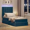 vidaXL Opbergbed met LED met matras Donkerblauw 90 x 190 cm Fluweel