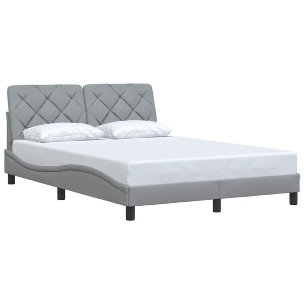 vidaXL Bedframe zonder matras 120x200 cm stof lichtgrijs