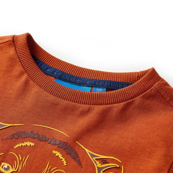Kindershirt met lange mouwen 104 lichtroestkleurig