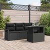 vidaXL Tuin Sofa Set met kussen met opslag 5 pcs Zwart Poly riet