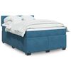 vidaXL Boxspring met matras fluweel donkerblauw 140x190 cm