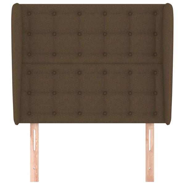 vidaXL Hoofdbord met randen 103x23x118/128 cm stof donkerbruin