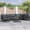 vidaXL Tuin Sofa Set met kussen Zwart Aluminium