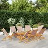 vidaXL Tuinstoelen 8 st inklapbaar stof en massief hout taupe