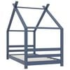 vidaXL Kinderbedframe massief grenenhout grijs 80x160 cm