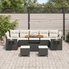 vidaXL Tuin Sofa Set met kussen 10 pcs Zwart en cr&egrave;me 90 x 55 x 71 cm