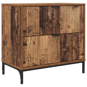 vidaXL Nachtkastje met lade Oud hout 63.5 x 36 x 61 cm Bewerkt hout