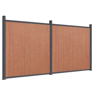 vidaXL Schuttingpaneel 353x186 cm HKC bruin