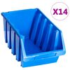 vidaXL Stapelbakken 14 st kunststof blauw