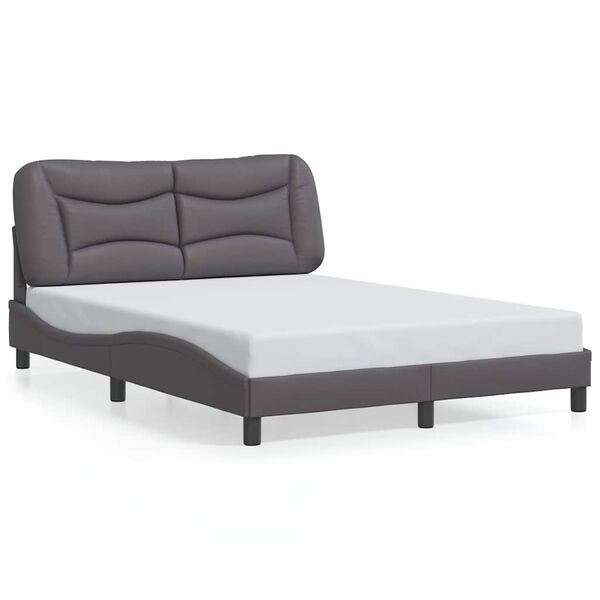 vidaXL Bedframe zonder matras "Hvar" kunstleer grijs 140x200 cm