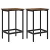 vidaXL Barkruk 2 st Gerookt eiken 40 x 32 x 74 cm Bewerkt hout