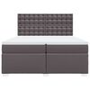 vidaXL Boxspring met matras kunstleer grijs 200x200 cm