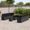 vidaXL Tuin Sofa Set met kussen 11 pcs Zwart Poly riet