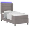 vidaXL LED Box Spring Bed met matras Taupe 100 x 200 cm Stof