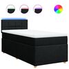 vidaXL Boxspring met matras stof zwart 80x200 cm