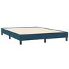 vidaXL Boxspring met matras fluweel donkerblauw 140x210 cm